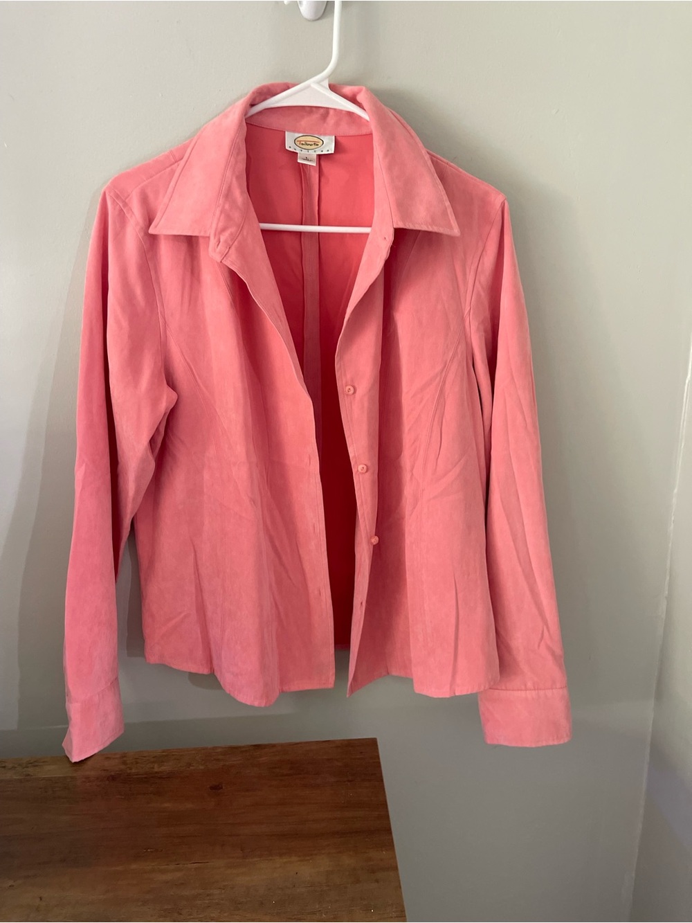 Talbots Salmon Button-Up suede jacket size Large